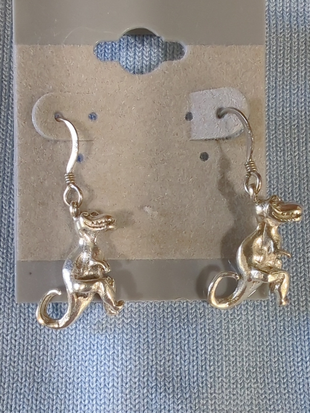 Sterling Silver Dinosaur Earrings